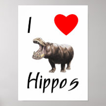 I Love Hippos (2) Poster