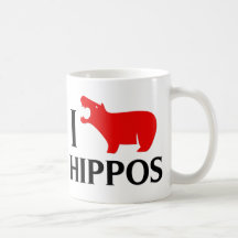 I Love Hippos Coffee Mugs