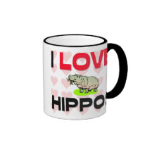I Love Hippos Coffee Mugs