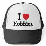 I love Hobbies heart custom personalised hats