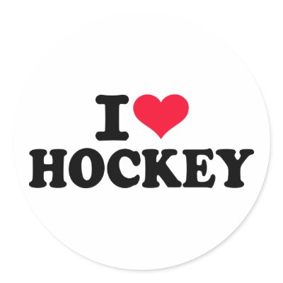 I love Hockey Round Sticker