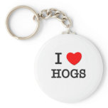 I Love Hogs keychains