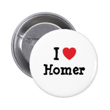 I love Homer heart custom personalised Pinback Buttons