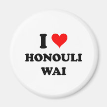 I Love Honouli Wai Hawaii Magnets