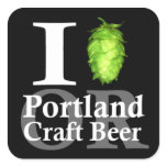 I love (hop) Portland, OR craft beer! stickers