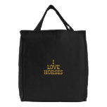 I love Horses embroidered tote bag embroidered bags