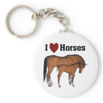 I Love Horses Keyring