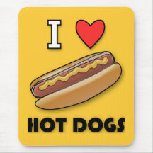 I Love Hot Dogs Mousepad