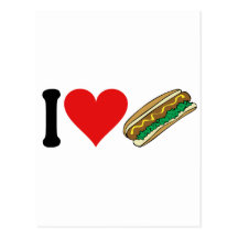 I Love Hot Dogs * Post Cards