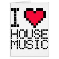 I Love House Music 8Bit Cards