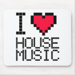 I Love House Music 8Bit Mouse Pad