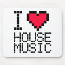 I Love House Music 8Bit Mouse Pad