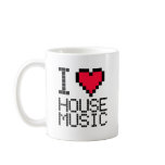 I Love House Music 8Bit mugs