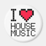 I Love House Music 8Bit Refrigerator Magnet