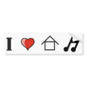 I Love House Music Club Clubbing bumper stickers