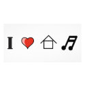 I Love House Music Club Clubbing photo cards