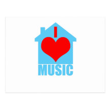 I Love House Music - Heart House Post Cards