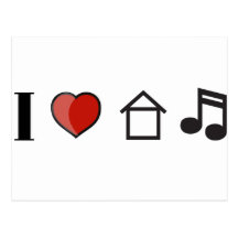 I Love House Music Postcards