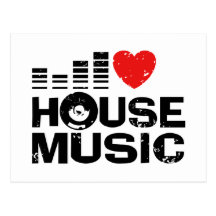 I Love House Music Postcards