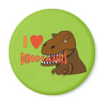 I Love I Heart Dinosaurs Cartoon Tyrranosaurus Rex magnets