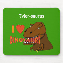I Love I Heart Dinosaurs Cartoon Tyrranosaurus Rex Mousemats