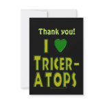 I Love (I Heart) Triceratops Dinosaur Green invitations