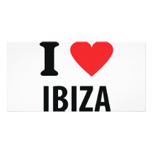 I love Ibiza icon Custom Photo Card