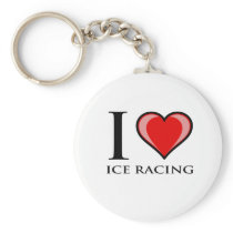 I Love Ice Racing Key Chains