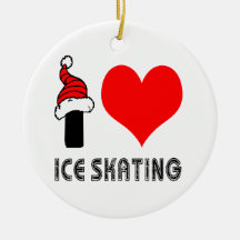 I Love Ice Skating Design Ornaments