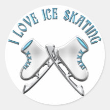 I Love Ice Skating Stickers