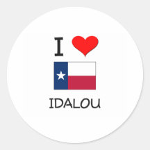 I Love Idalou Texas Round Sticker
