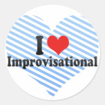 I Love Improvisational Round Sticker
