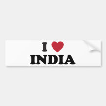 I Love India Bumper Stickers