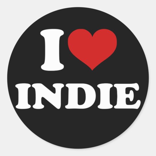 I Love Indie Round Stickers