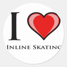 I Love Inline Skating Stickers