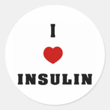 I Love Insulin Round Stickers