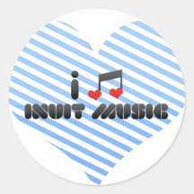 I Love Inuit Music Round Sticker
