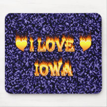 I love Iowa flames and fire Mouse Pads