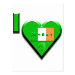 I Love Ireland  26 + 6 = 1  #2 Post Card