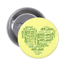 I Love Ireland With All My Heart (Symbolic Words) Pinback Button