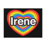 I love Irene. I love you Irene. Heart postcards