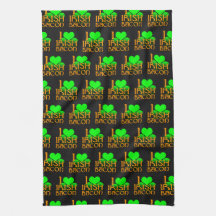 I Love Irish Bacon Dark Kitchen Towel