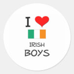 I Love Irish Boys Round Stickers