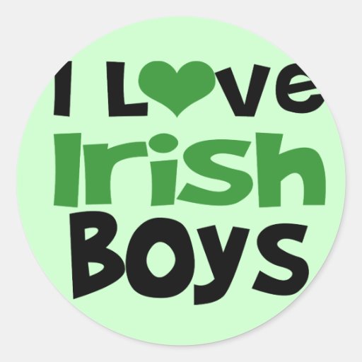 I love Irish Boys Round Stickers