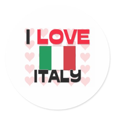 I Love Italy Round Sticker by tshirtshirts