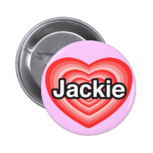 I love Jackie. I love you Jackie. Heart Pins
