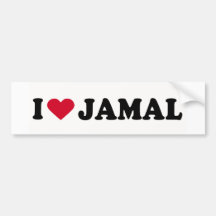 I LOVE JAMAL BUMPER STICKER