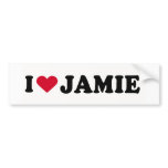 I LOVE JAMIE bumper stickers