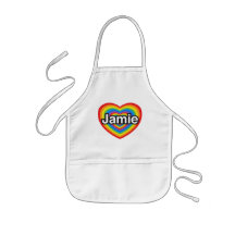 I love Jamie. I love you Jamie. Heart Apron