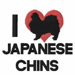 I Love Japanese Chins Embroidered Long Slv Shirt embroidered shirts